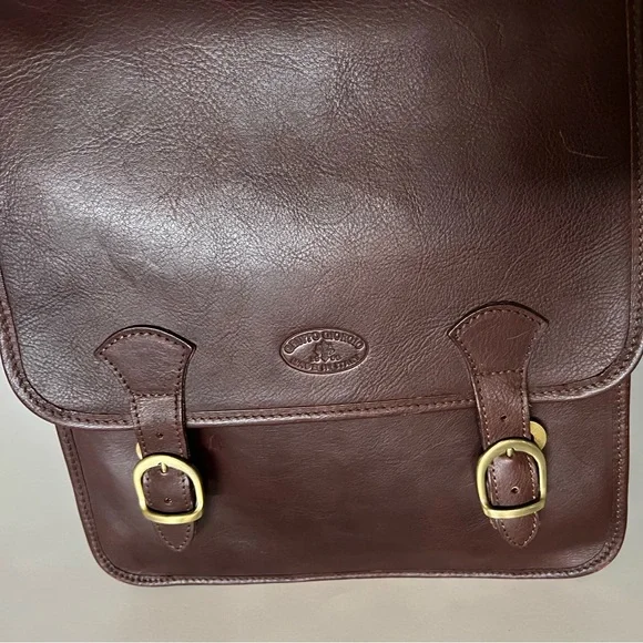 Vintage GRUPPO GIORGIO 1966 Made in Italy Brown Leather Convertible Backpack - Picture 11 of 16